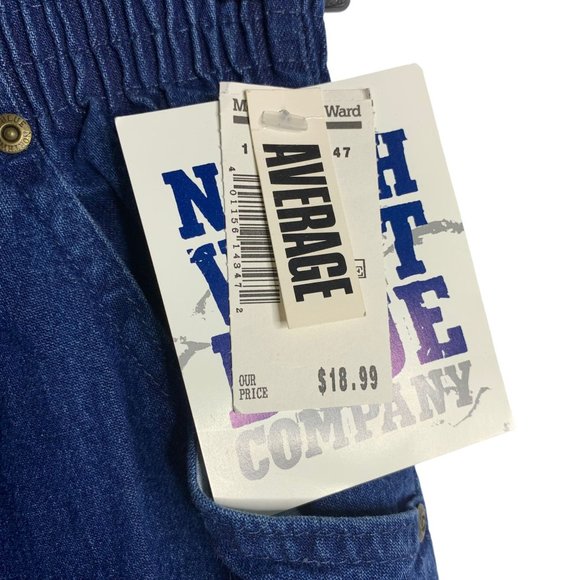 Vintage Deadstock High Rise Mom Jeans S Med Wash Elastic Waist Pockets Tapered - Picture 4 of 6